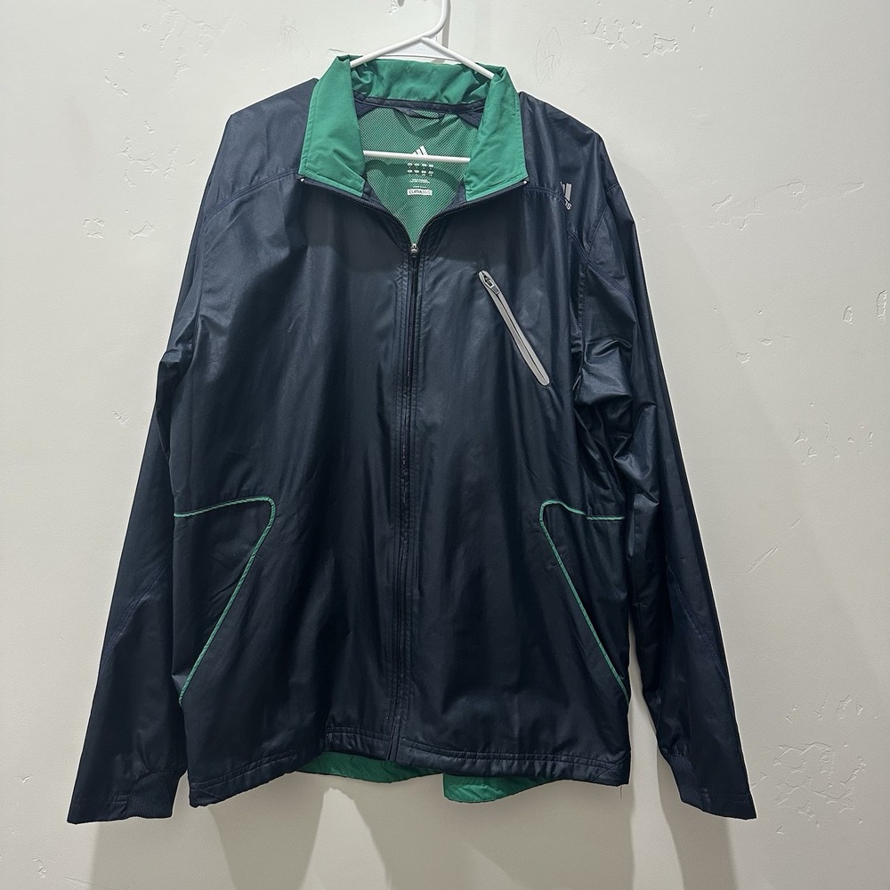 Adidas‎ Clima 365 Windbreaker Jacket 2008 Blue and Green Full Zip Size Large